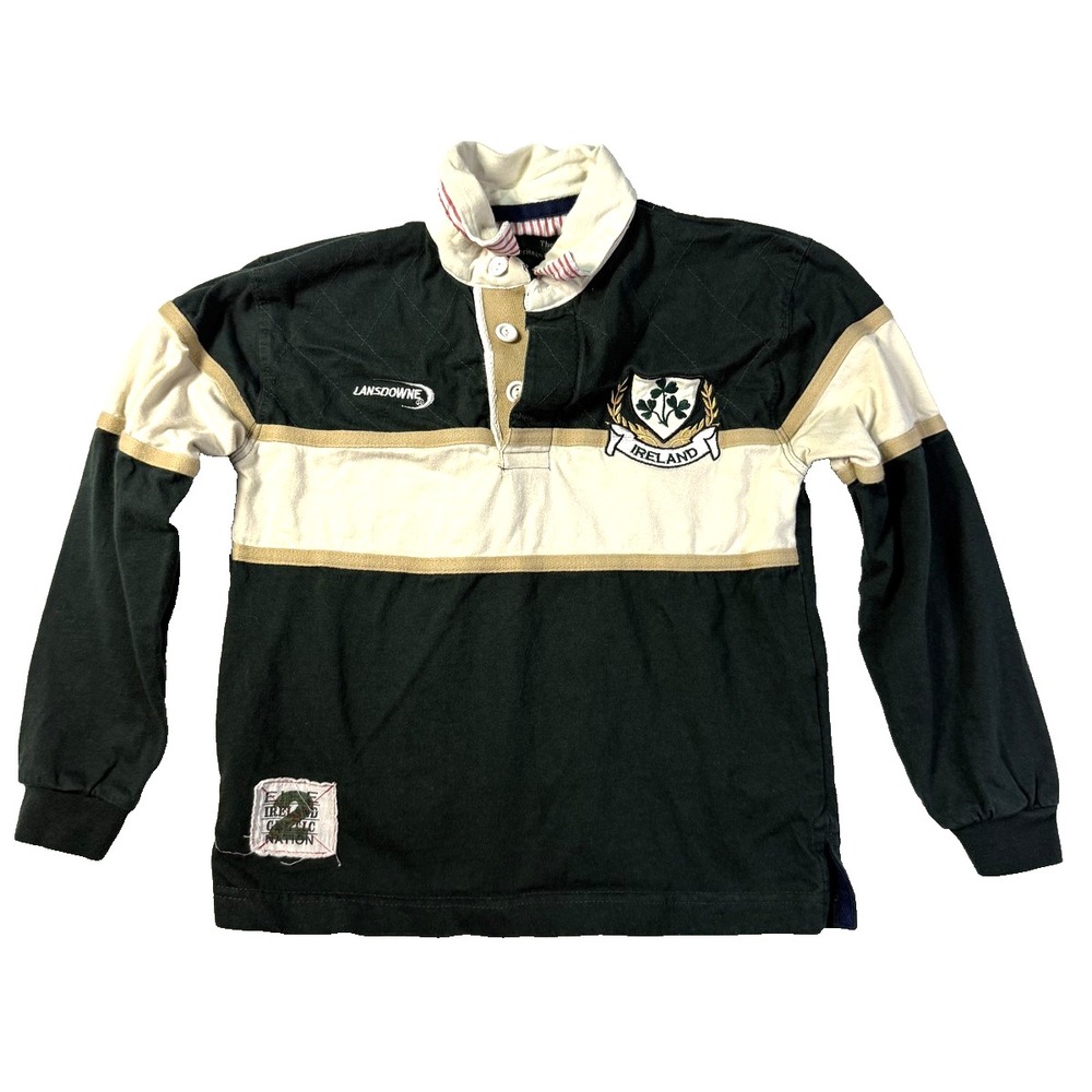 Lansdowne Ireland Rugby Shirt Boys 5/6 Green Long Sleeve Shamrock Heritage
